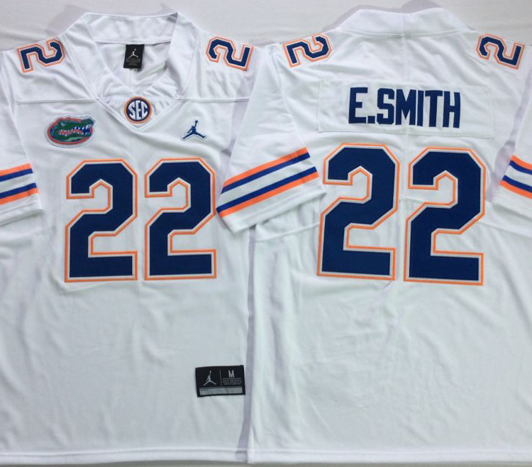 Jordan Florida Gators White #22 E.SMITH Stitched Jersey