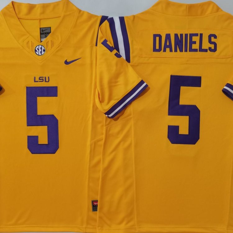 LSU Tigers Orange #5 DANIELS Stitched Jersey