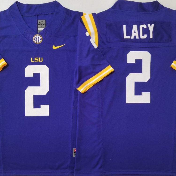 LSU Tigers Purple #2 LACY Stitched Jersey