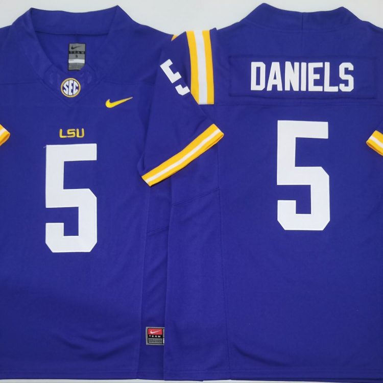 LSU Tigers Purple #5 DANIELS Stitched Jersey