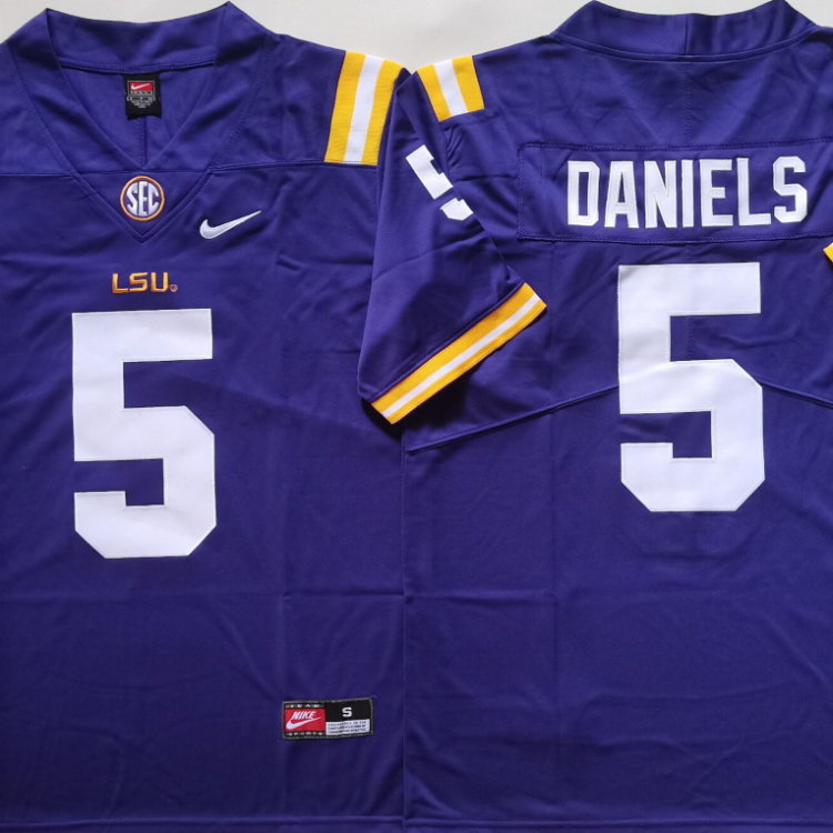 LSU Tigers Purple #5 DANIELS Stitched Jersey