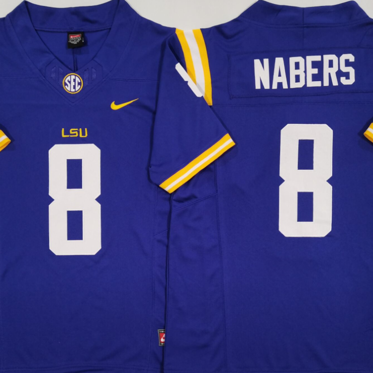 LSU Tigers Purple #8 NABERS Stitched Jersey