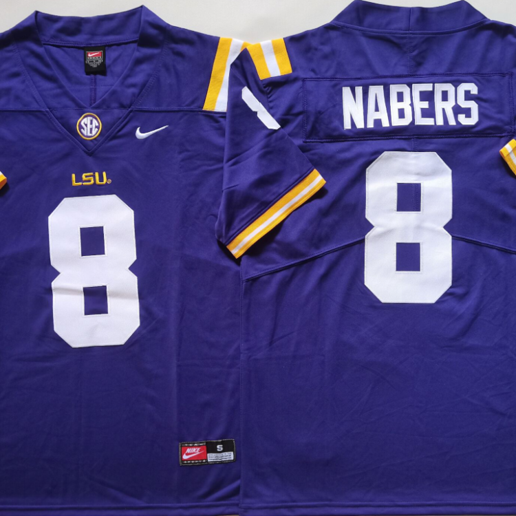 LSU Tigers Purple #8 NABERS Stitched Jersey