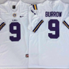 LSU Tigers White #9 BURROW Stitched Jersey