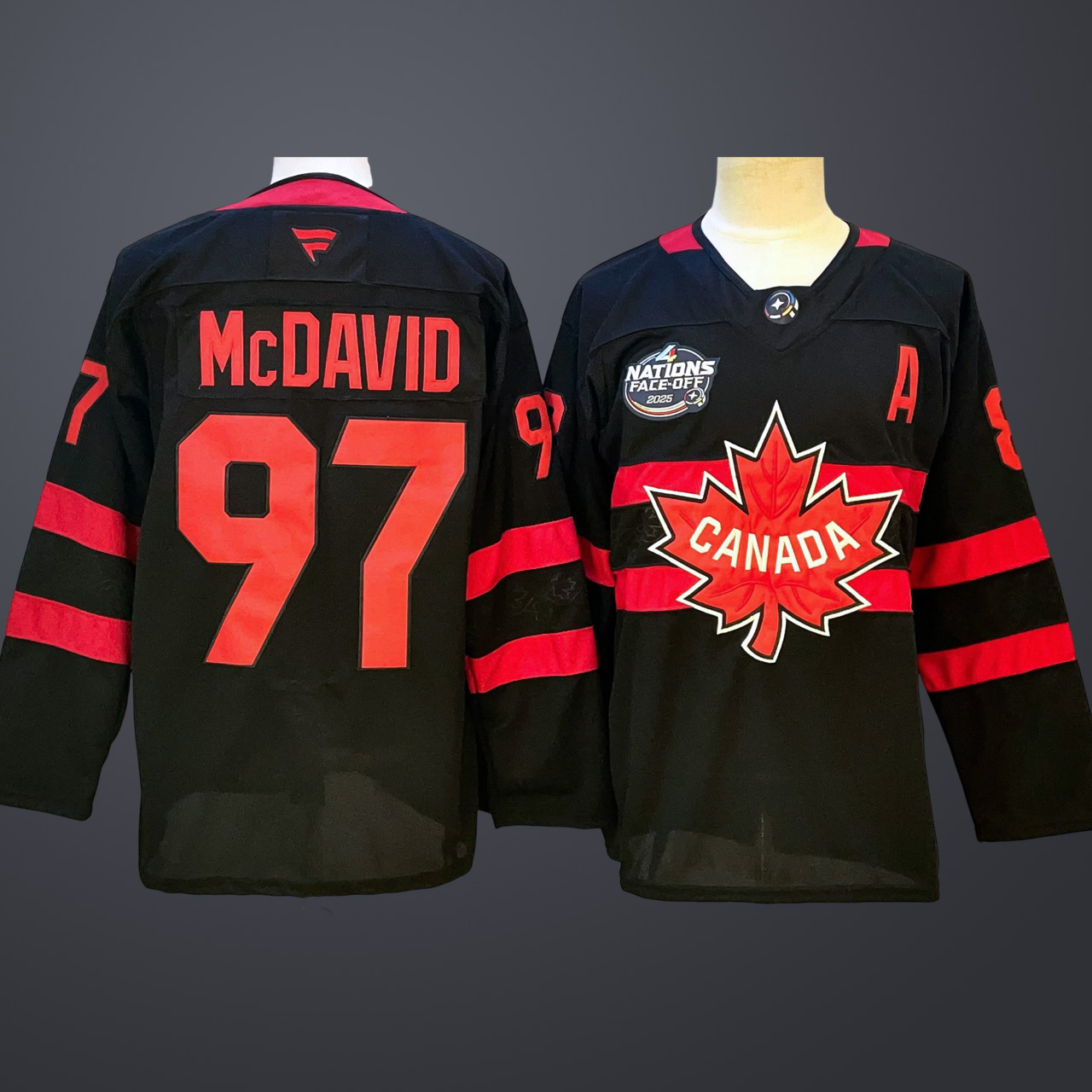 Men’s 4 Nations NHL Hockey #97 Connor McDavid Jersey Black