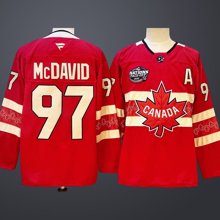 Men's 4 Nations NHL Hockey #97 Connor McDavid  Jersey Red