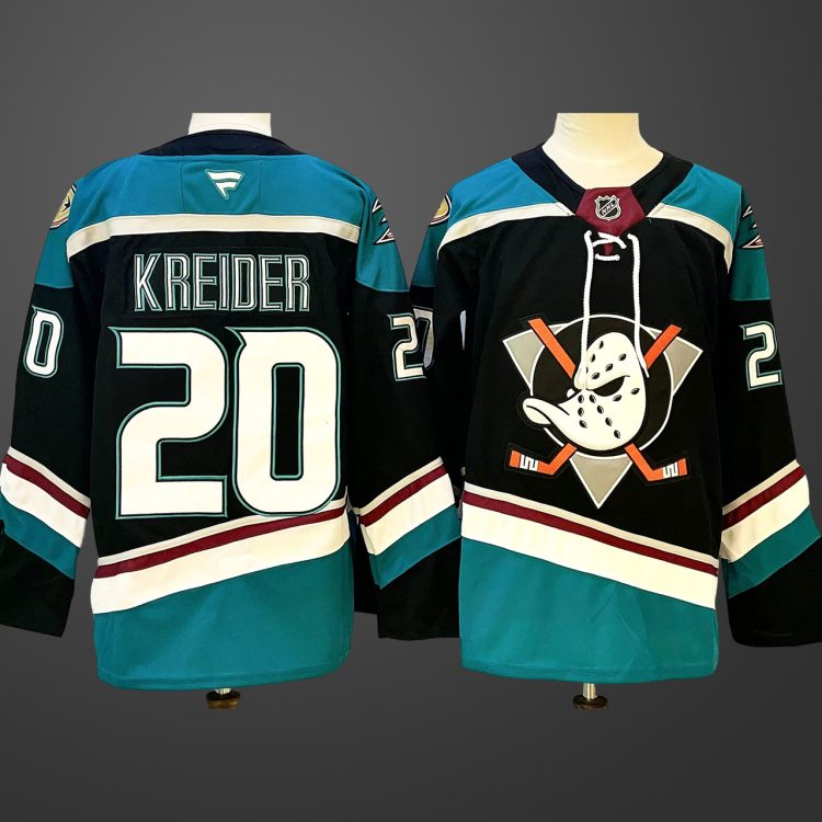 Men's Anaheim Ducks #20 Chris Kreider BlackTeal 2024-25 Stitched Jersey