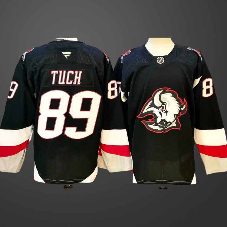 Men's Buffalo Sabres #89 Alex Tuch Black 2024-25 Alternate Stitched Hockey Jersey