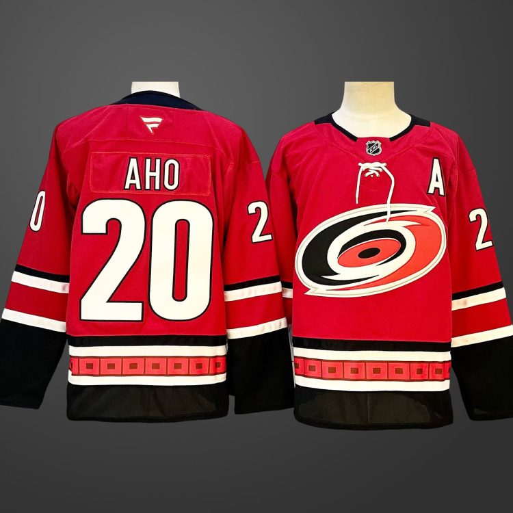Men's Carolina Hurricanes #20 Sebastian Aho Red Stitched NHL Jersey