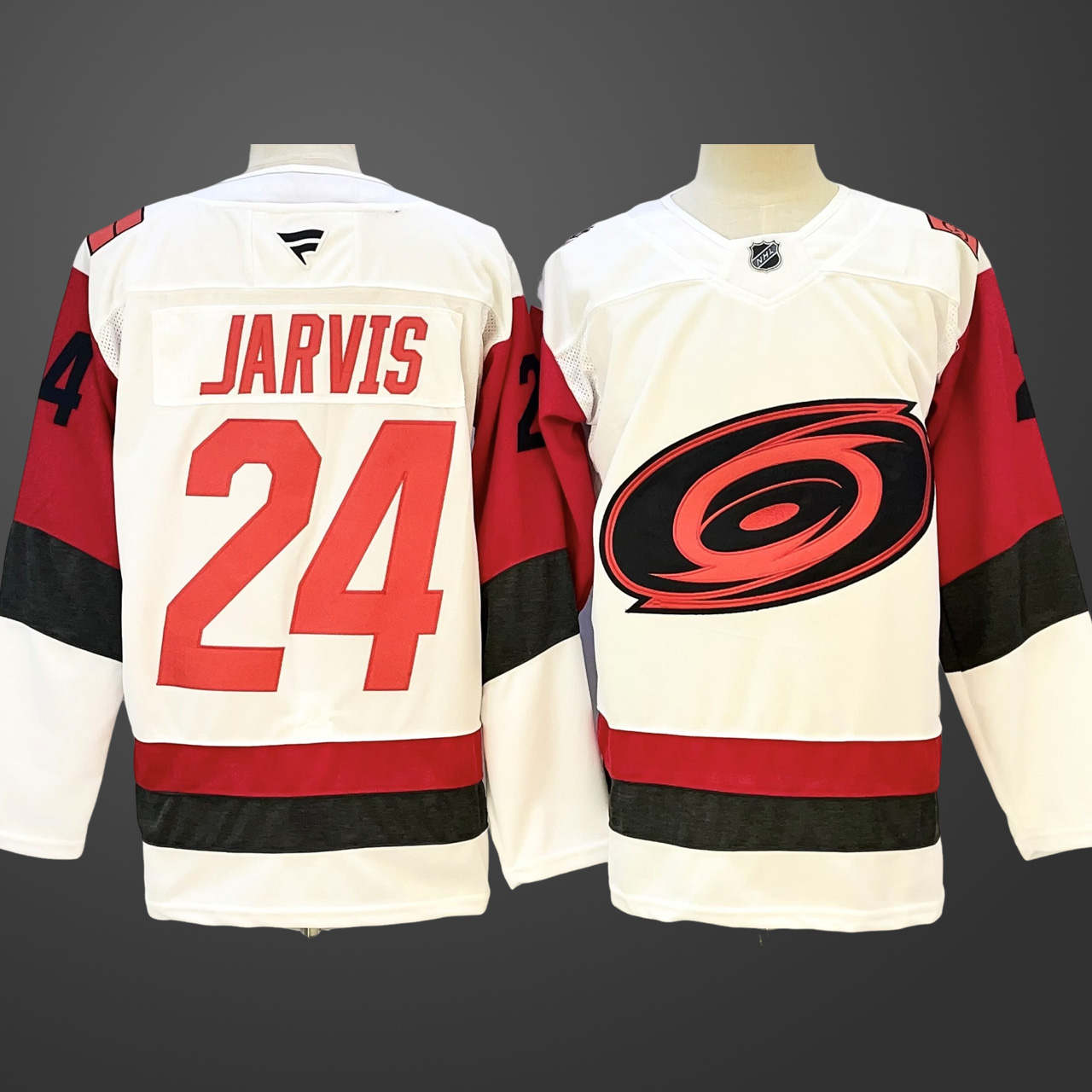 Men's Carolina Hurricanes #24 Seth Jarvis Fanatics White Away Premium Jersey