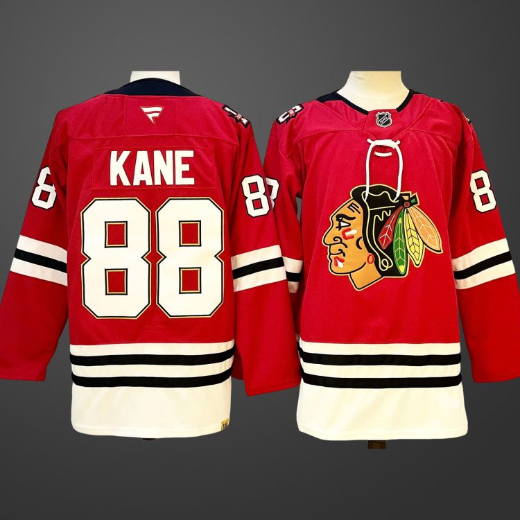 Men's Chicago Blackhawks #88 Patrick Kane Red Centennial  Stitched Hockey Jersey