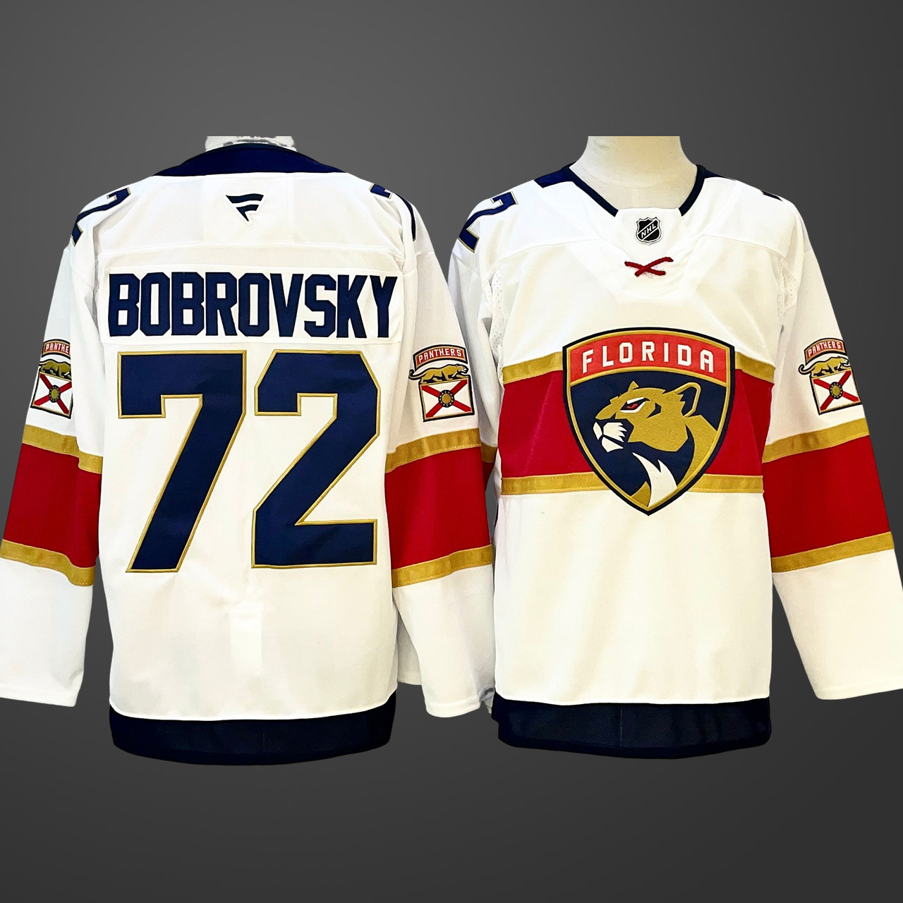 Men's Florida Panthers #72 Sergei Bobrovsky White 2024-25 Home Stitched Hockey Jersey