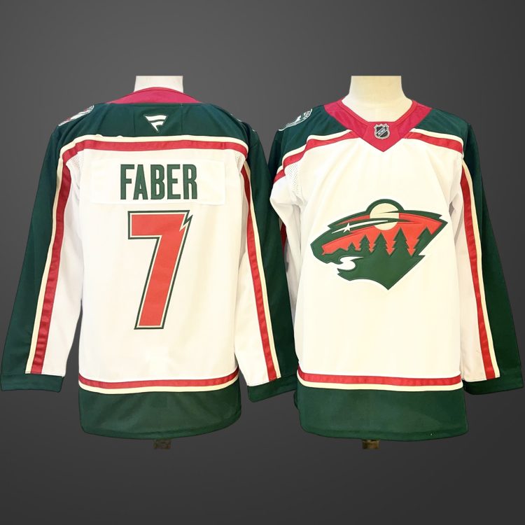 Men's Minnesota Wild #7 Brock Faber White Jersey