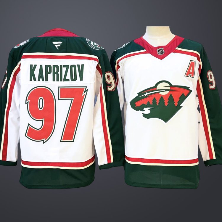 Men's Minnesota Wild #97 Kirill Kaprizov Fanatics White 25th Anniversary Premium Player Jersey