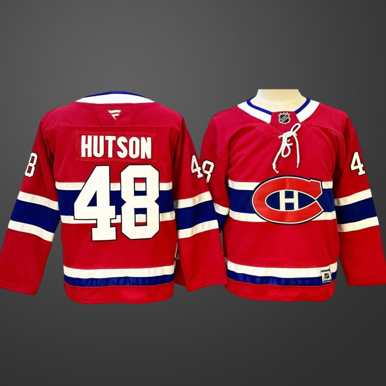 Men's Montreal Canadiens Lane Hutson #48 Red Home Breakaway Jersey