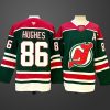 Men's New Jersey Devils #86 Jack Hughes GreenRed 2024-25 With A Patch Stitched Hockey Jersey