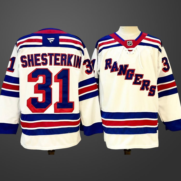Men's New York Rangers #31 Igor Shesterkin White 2024-25 Away Stitched Hockey Jersey