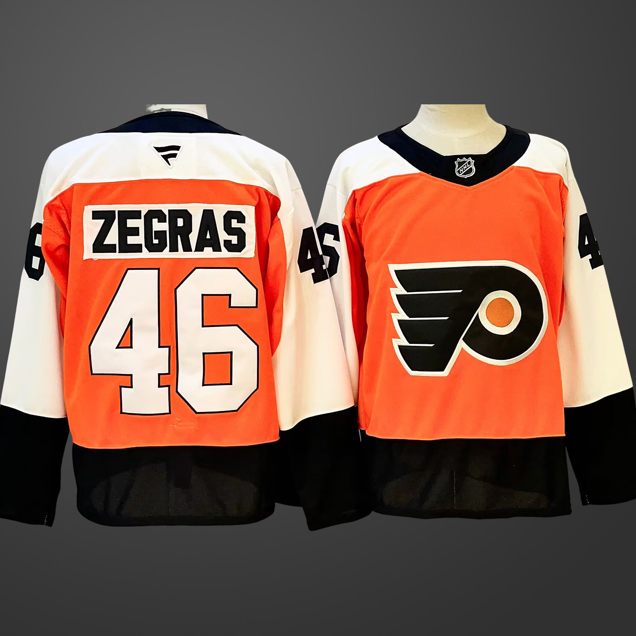 Men's Philadelphia Flyers #46 Trevor Zegras Orange 2024 Stitched Jersey