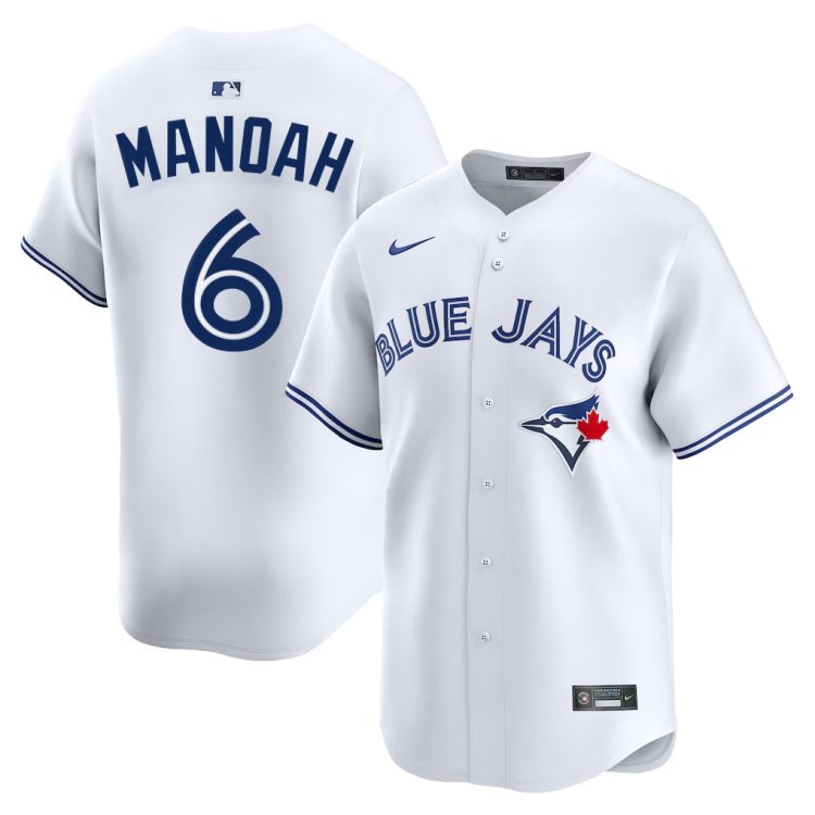 Men's Toronto Blue Jays Alek Manoah #6 White Home Limited Jersey