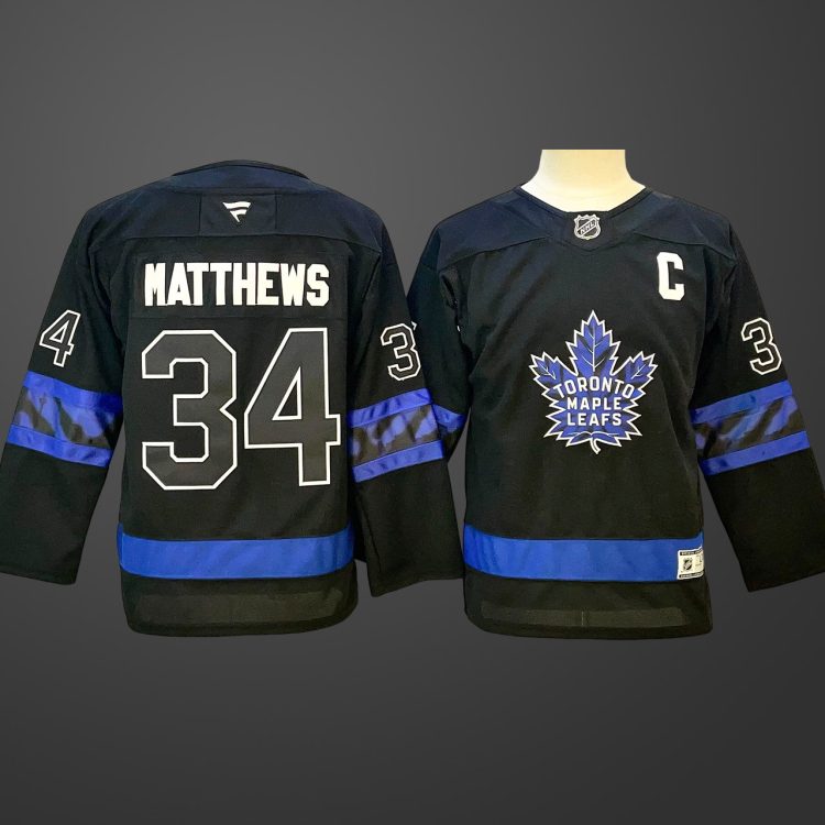Men's Toronto Maple Leafs #34 Auston Matthews Jersey in Black