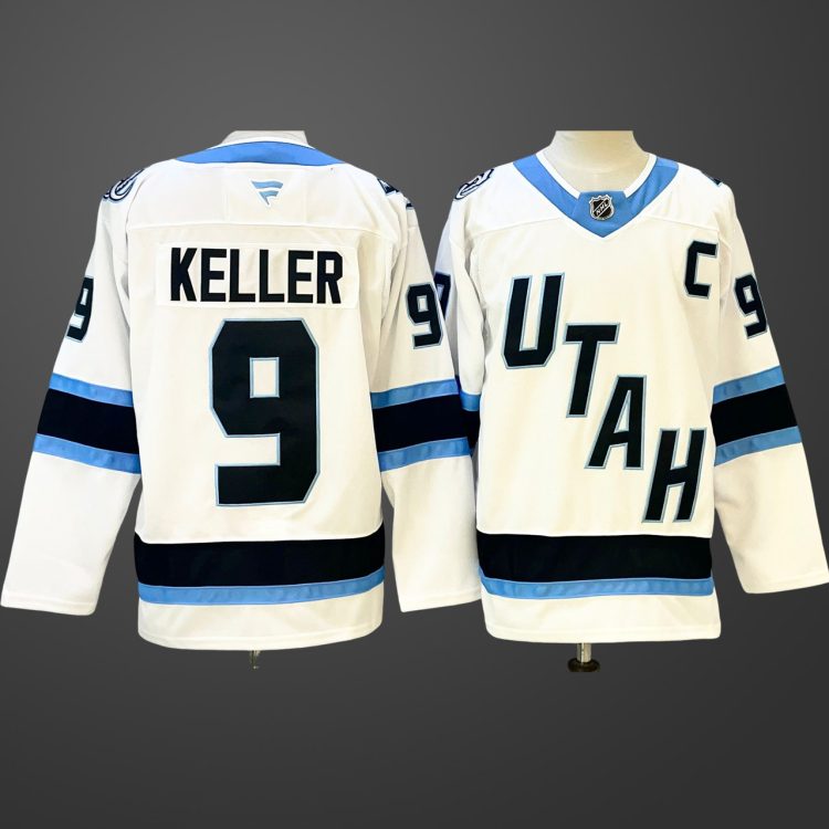 Men's Utah Mammoth #9 Clayton Keller Away Jersey - White