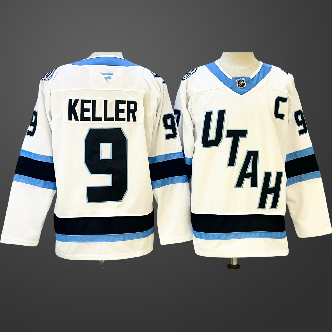 Men's Utah Mammoth #9 Clayton Keller Away Jersey - White