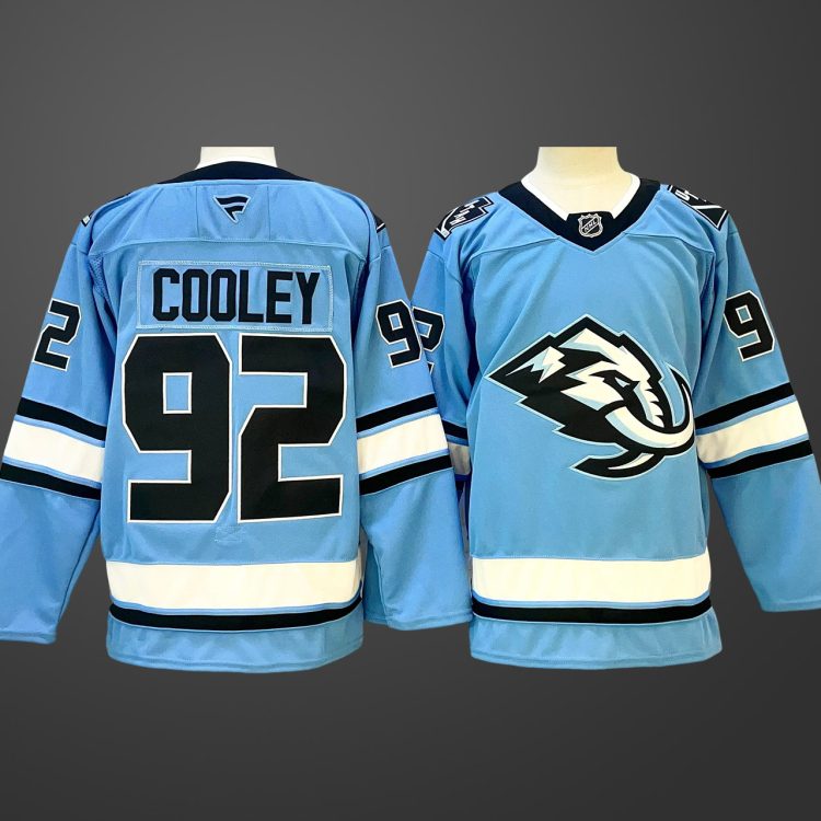 Men's Utah Mammoth #92 Logan Cooley Blue Stitched Jersey