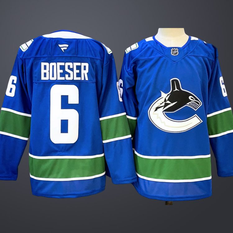 Men's Vancouver Canucks #6 Brock Boeser Blue Home Breakaway Jersey