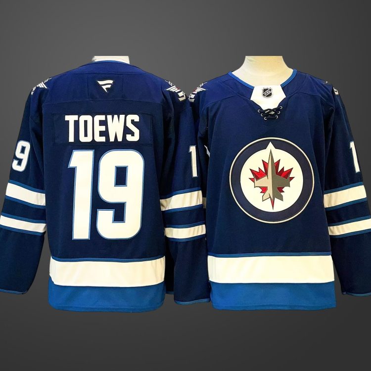 Men's Winnipeg Jets #19 Jonathan Toews Navy 2024-25 Home Stitched Hockey Jersey
