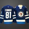 Men's Winnipeg Jets #81 Kyle Connor Navy 2024-25 Home Stitched Hockey Jersey