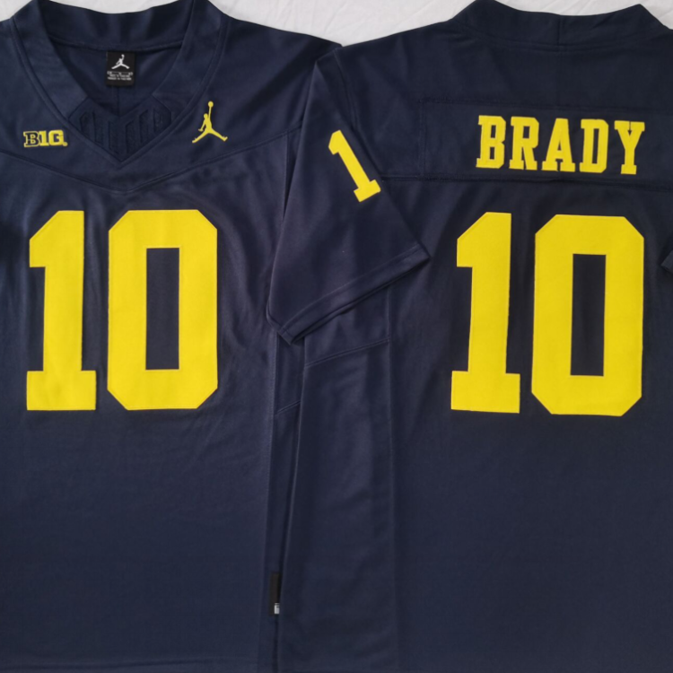 Michigan Wolverines Blue #10 BRADY Stitched Jersey