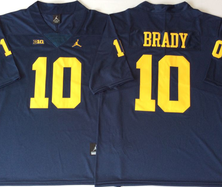 Michigan Wolverines Blue #10 BRADY Stitched Jersey