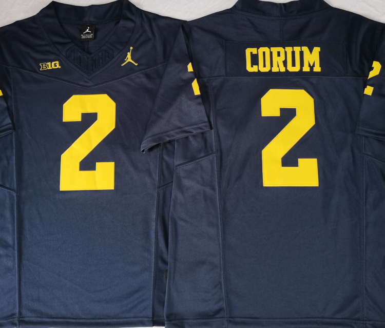 Michigan Wolverines Blue #2 CORUM Stitched Jersey