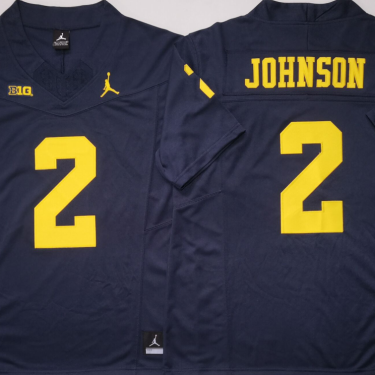 Michigan Wolverines Blue #2 JOHNSON Stitched Jersey