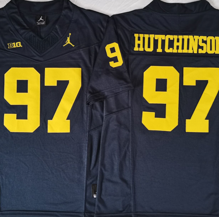 Michigan Wolverines Blue #97 HUTCHINSON Stitched Jersey