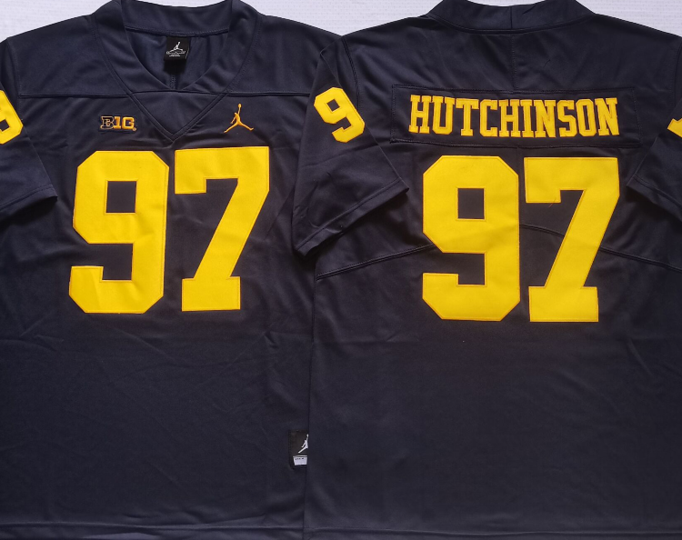 Michigan Wolverines Blue #97 HUTCHINSON Stitched Jersey