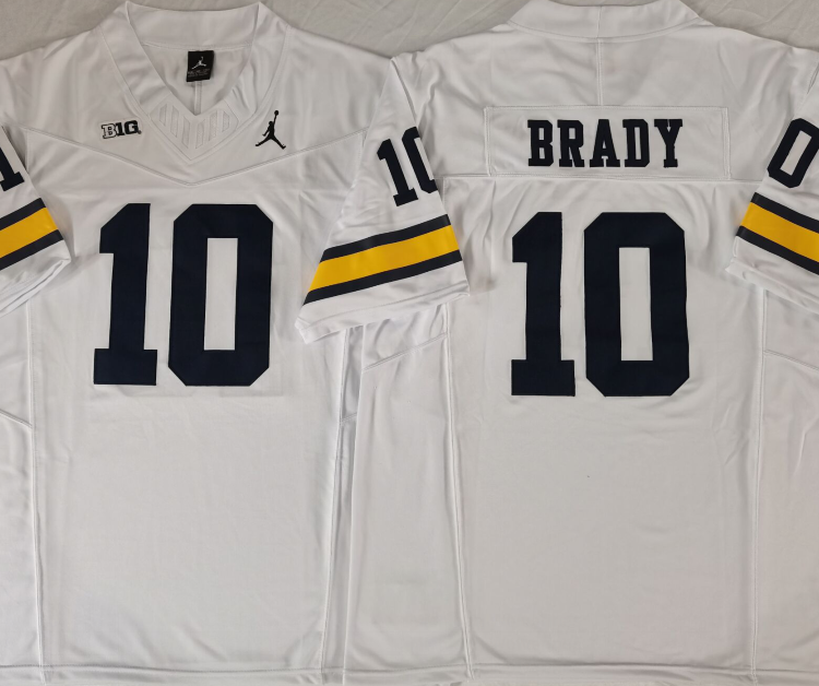 Michigan Wolverines White #10 BRADY Stitched Jersey