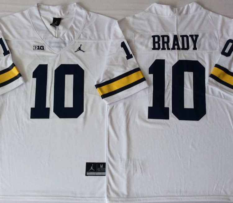 Michigan Wolverines White #10 BRADY Stitched Jersey