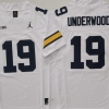 Michigan Wolverines White #19 UNDERWOOD Stitched Jersey