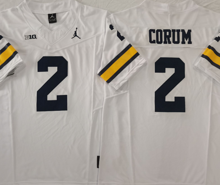 Michigan Wolverines White #2 CORUM Stitched Jersey
