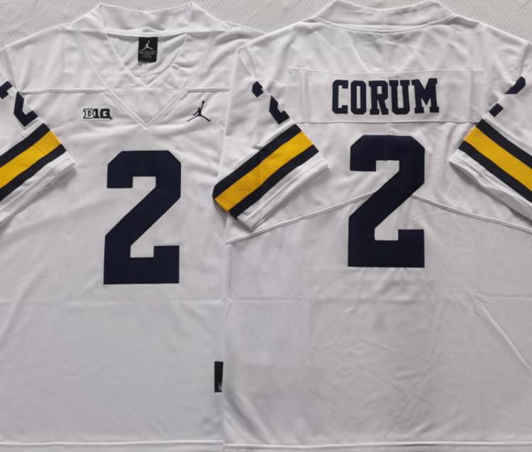 Michigan Wolverines White #2 CORUM Stitched Jersey