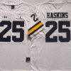 Michigan Wolverines White #25 HASKINS Stitched Jersey