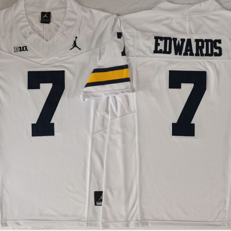Michigan Wolverines White #7 EDWARDS Stitched Jersey