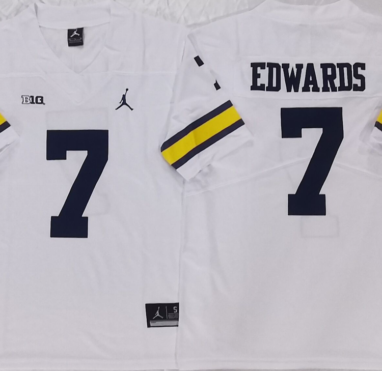 Michigan Wolverines White #7 EDWARDS Stitched Jersey