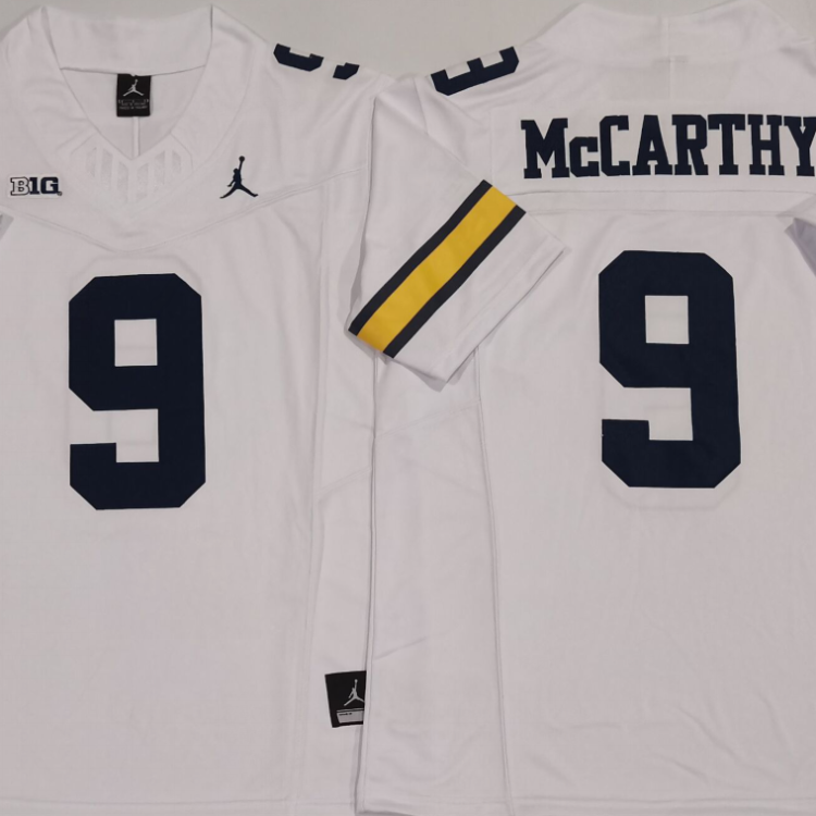 Michigan Wolverines White #9 McCARTHY Stitched Jersey
