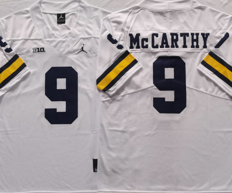 Michigan Wolverines White #9 McCARTHY Stitched Jersey