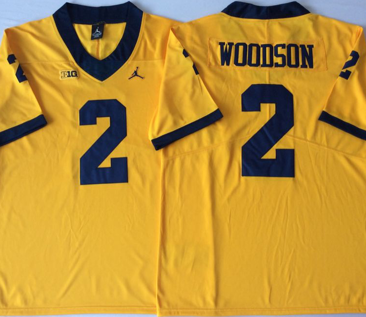 Michigan Wolverines YELLOW #2 WOODSON Stitched Jersey