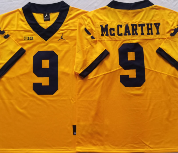Michigan Wolverines Yellow #9 McCARTHY Stitched Jersey