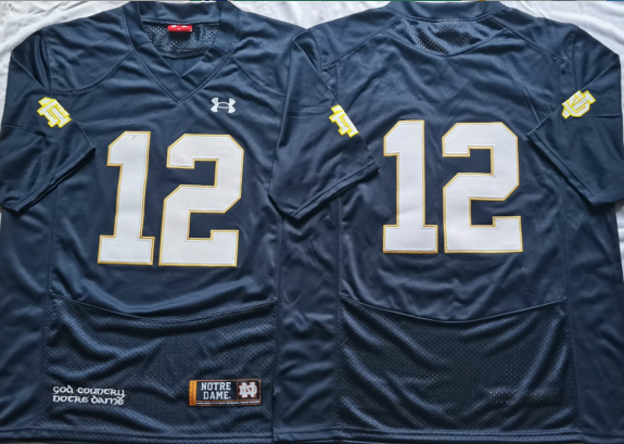 Norte Dame Fighting Irish Blue #12 Stitched Jersey