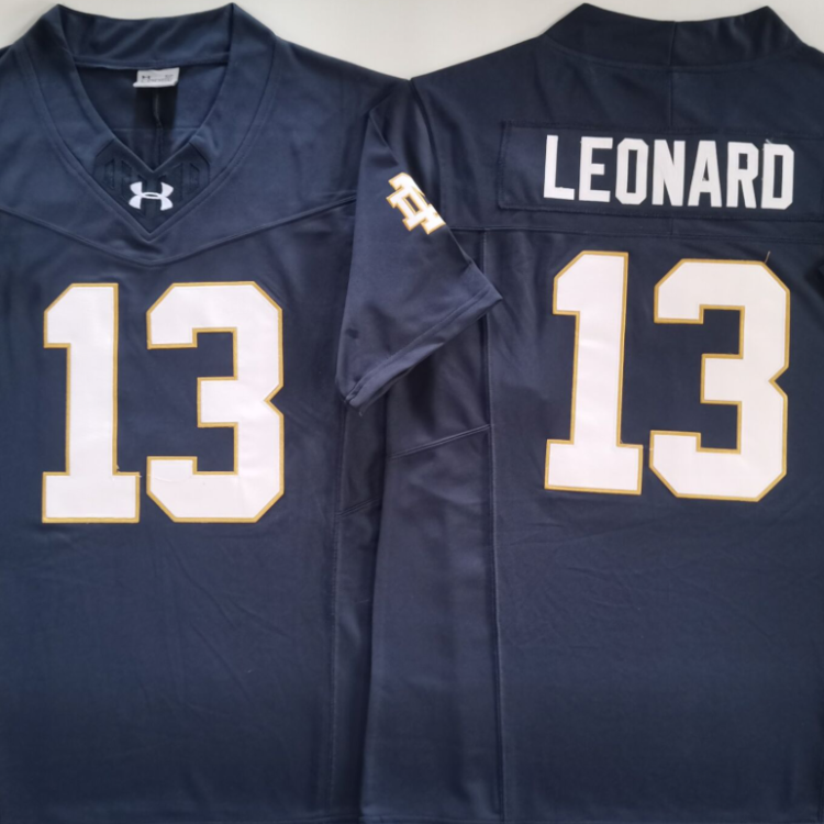 Norte Dame Fighting Irish Blue #13 LEONARD Stitched Jersey